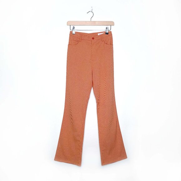 Vintage Pants - ⚡️SOLD⚡️ vintage 70s bonappétite orange gingham plaid flare pants - size 1
